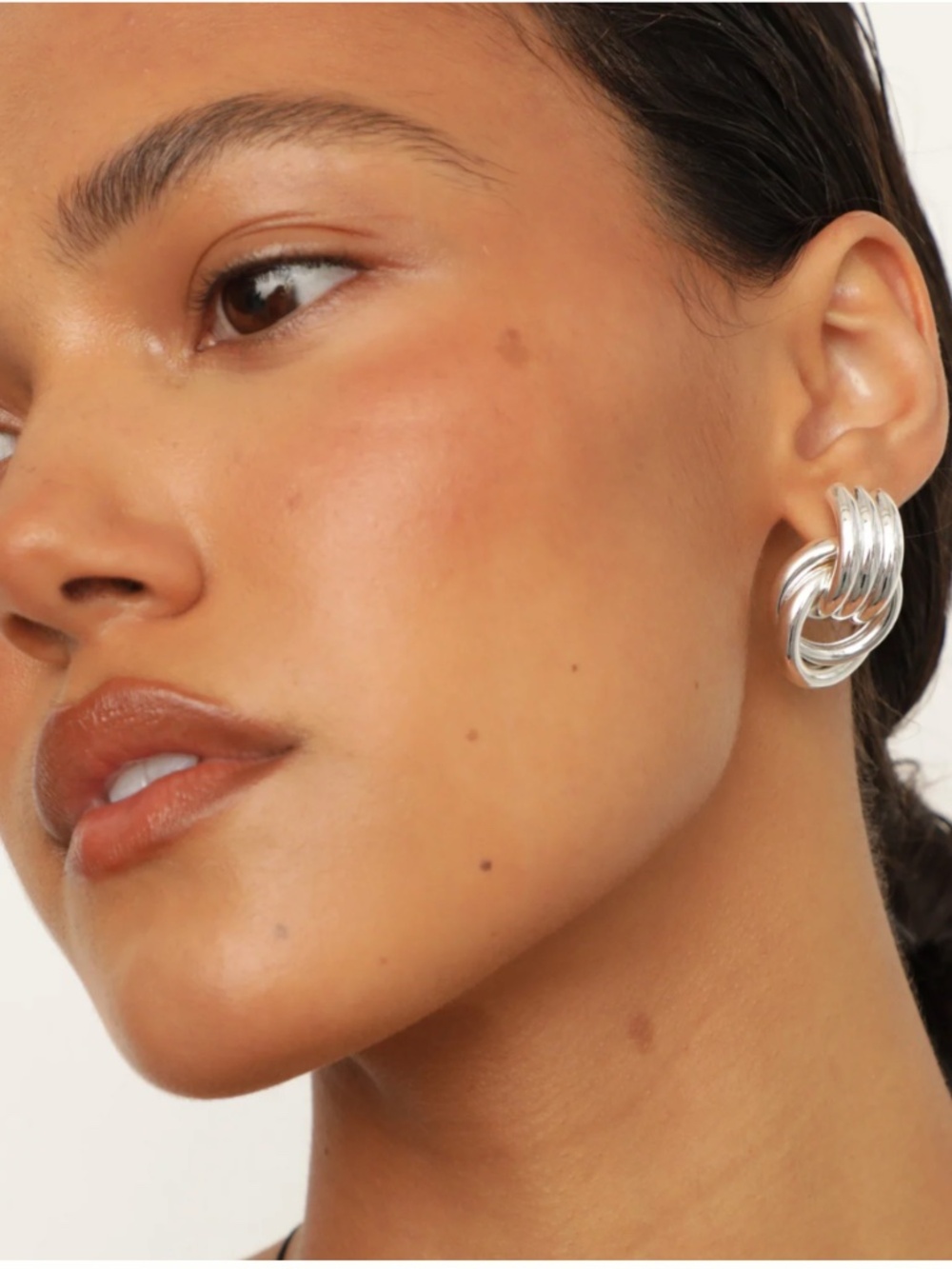 NWT Heaven Mayhem Silver Double Knot Earrings